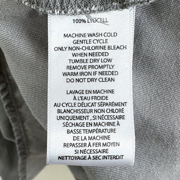 Beach Lunch Lounge Gray Lyocell Boho Ruffle Pullover Blouse Top - Picture 8 of 8